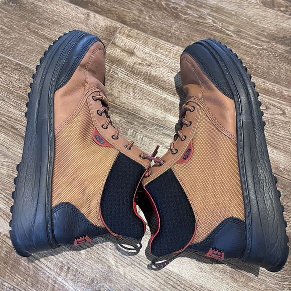 Hey Dude Tahoe Nylon Sneaker Boots Men’s 12 Tan Burgundy Hiking Shoes High Top main image 8